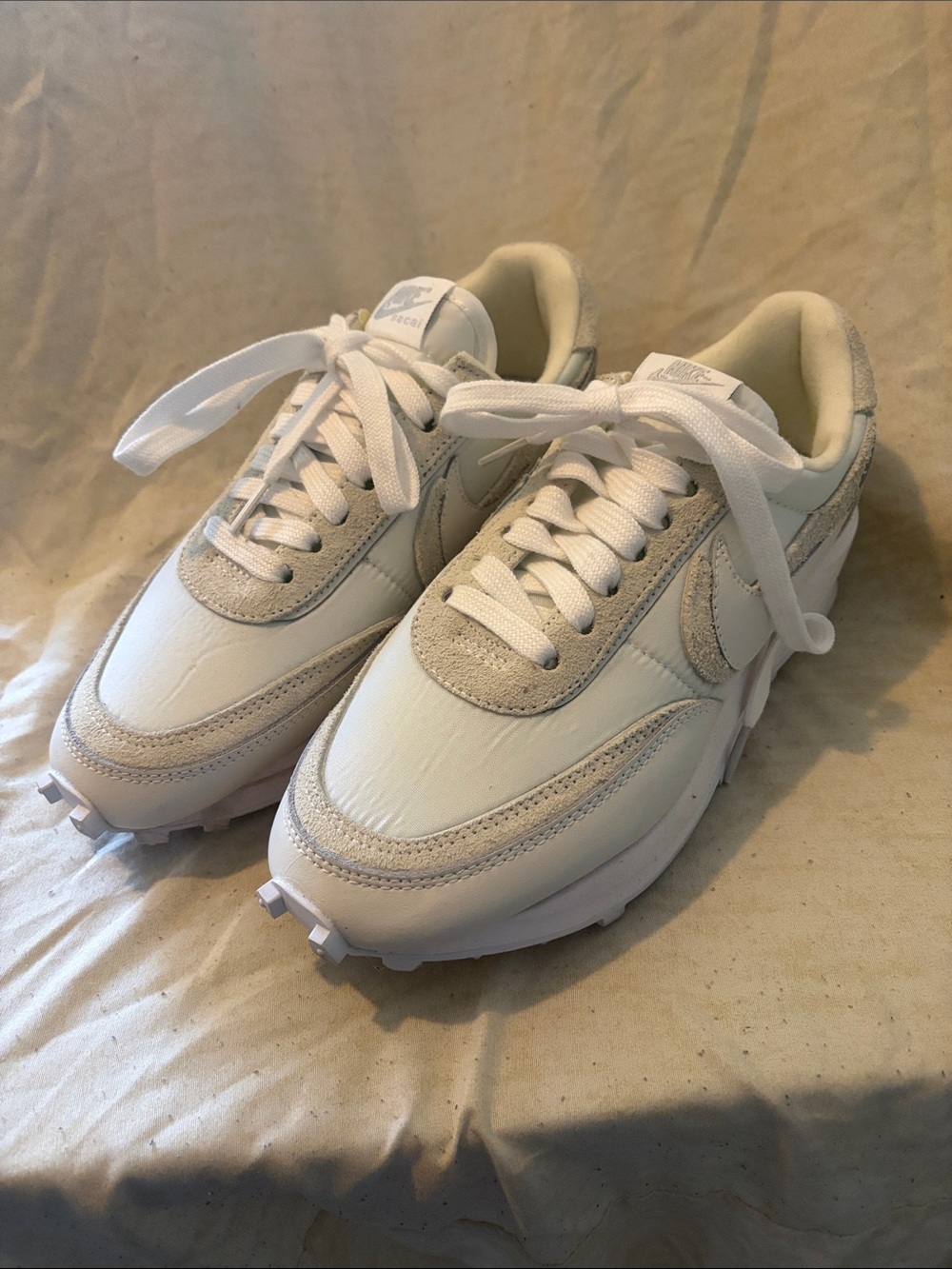 NIKE SACAI White Women's Athletic Sneakers - Clean Retro Runner